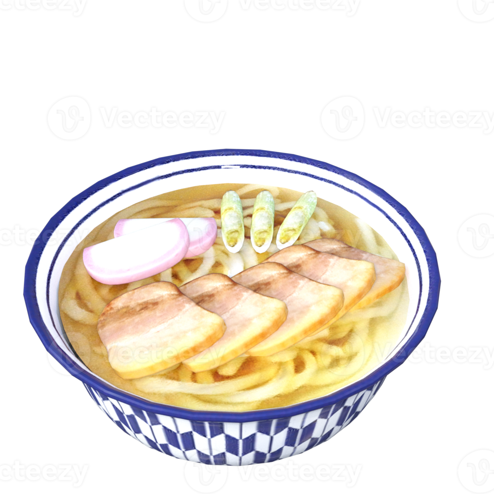 renderizado 3d de comida japonesa png