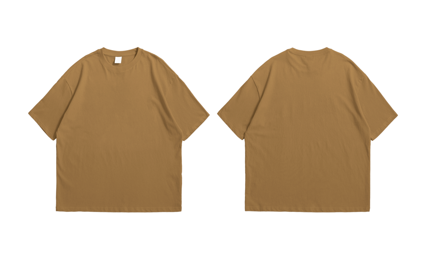 Oversize pebble brown t-shirt front and back background transparent png