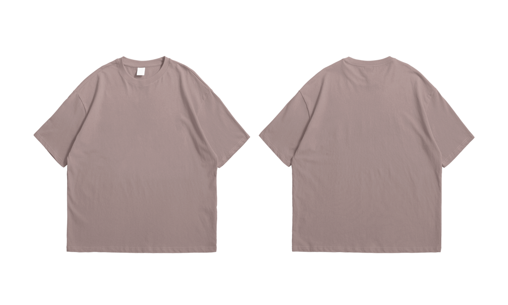 Oversize pebble t-shirt front and back background transparent png