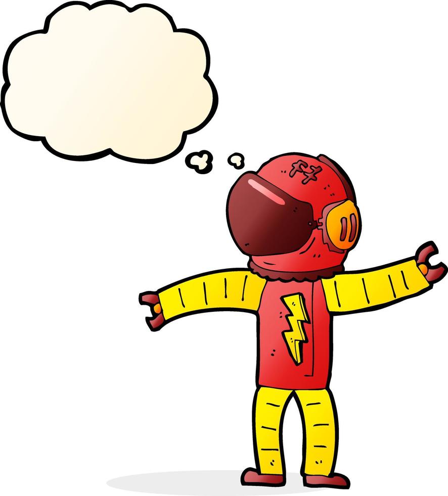 cartoon astronaut with thought bubble vector