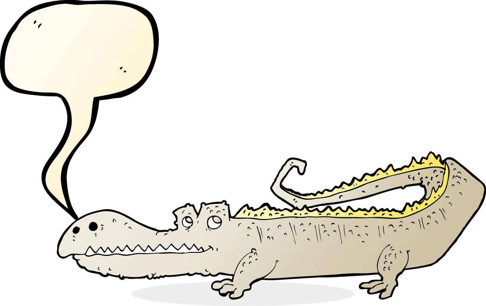 cartoon crocodile with speech bubble vector