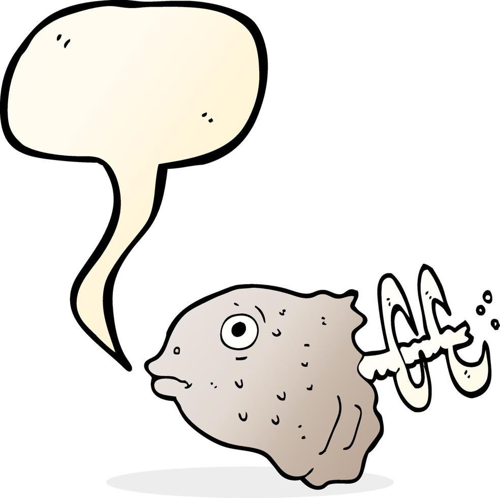 cartoon fish head with speech bubble vector