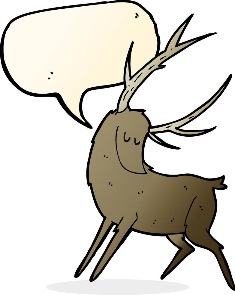 cartoon stag with speech bubble vector