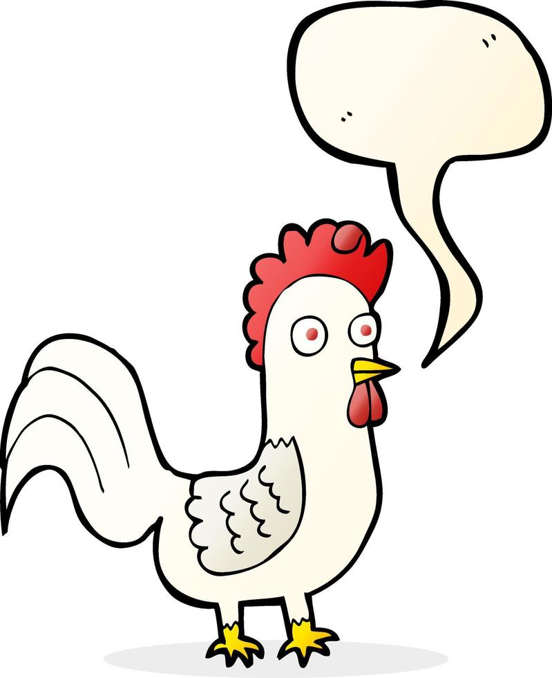 cartoon rooster with speech bubble vector