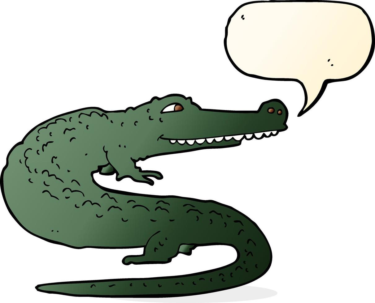 cartoon crocodile with speech bubble vector