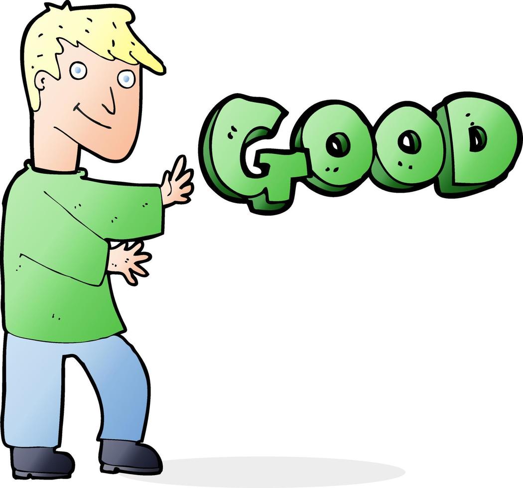 cartoon man doing good vector