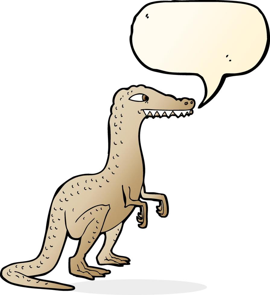 cartoon dinosaur with speech bubble vector