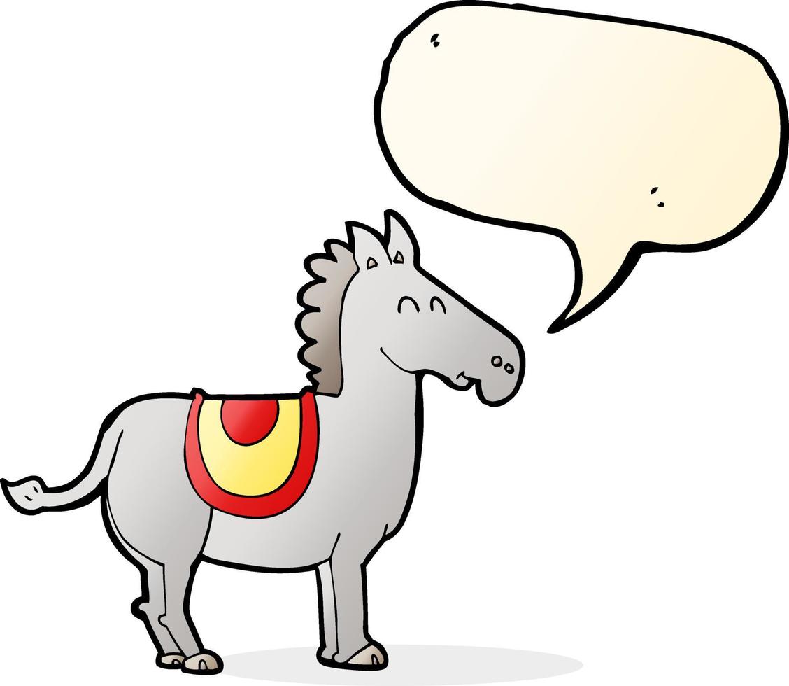 cartoon donkey with speech bubble vector