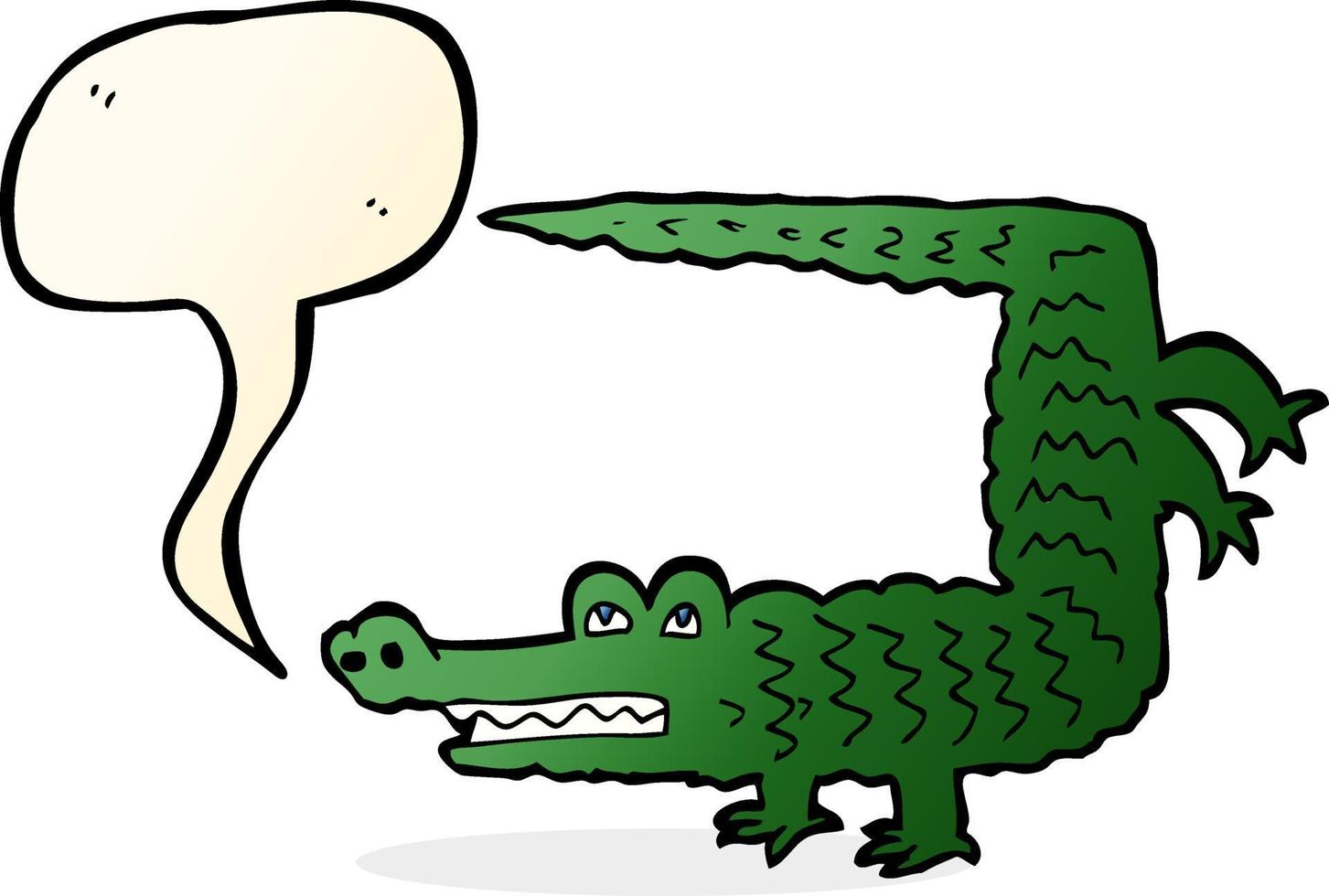 cartoon crocodile with speech bubble vector