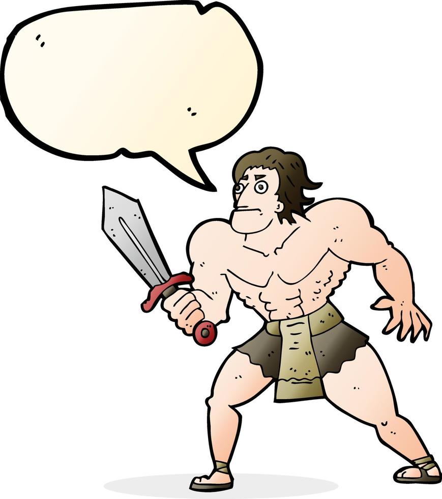 cartoon fantasy hero man with speech bubble vector