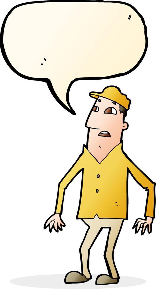 cartoon shocked man with speech bubble vector