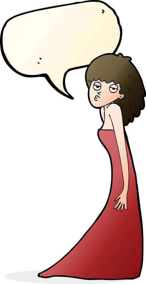 cartoon woman pulling photo face with speech bubble vector