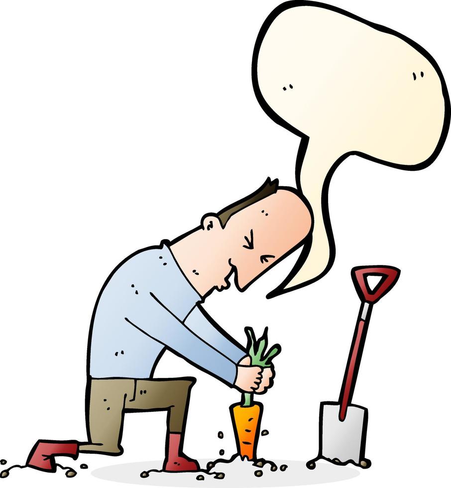cartoon gardener with speech bubble vector