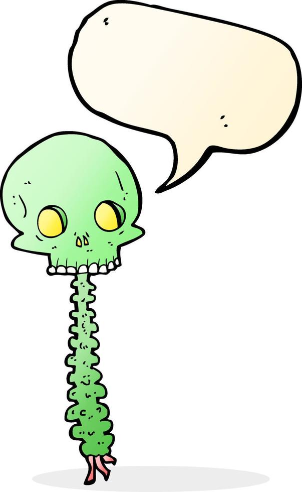 spooky cartoon sull and spine with speech bubble vector