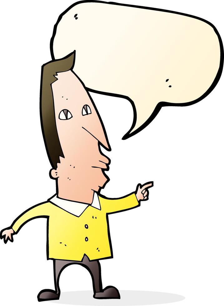 cartoon pointing man with speech bubble vector