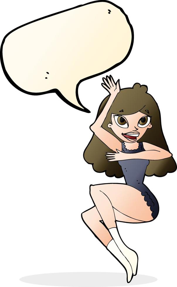 cartoon woman in lingerie with speech bubble vector