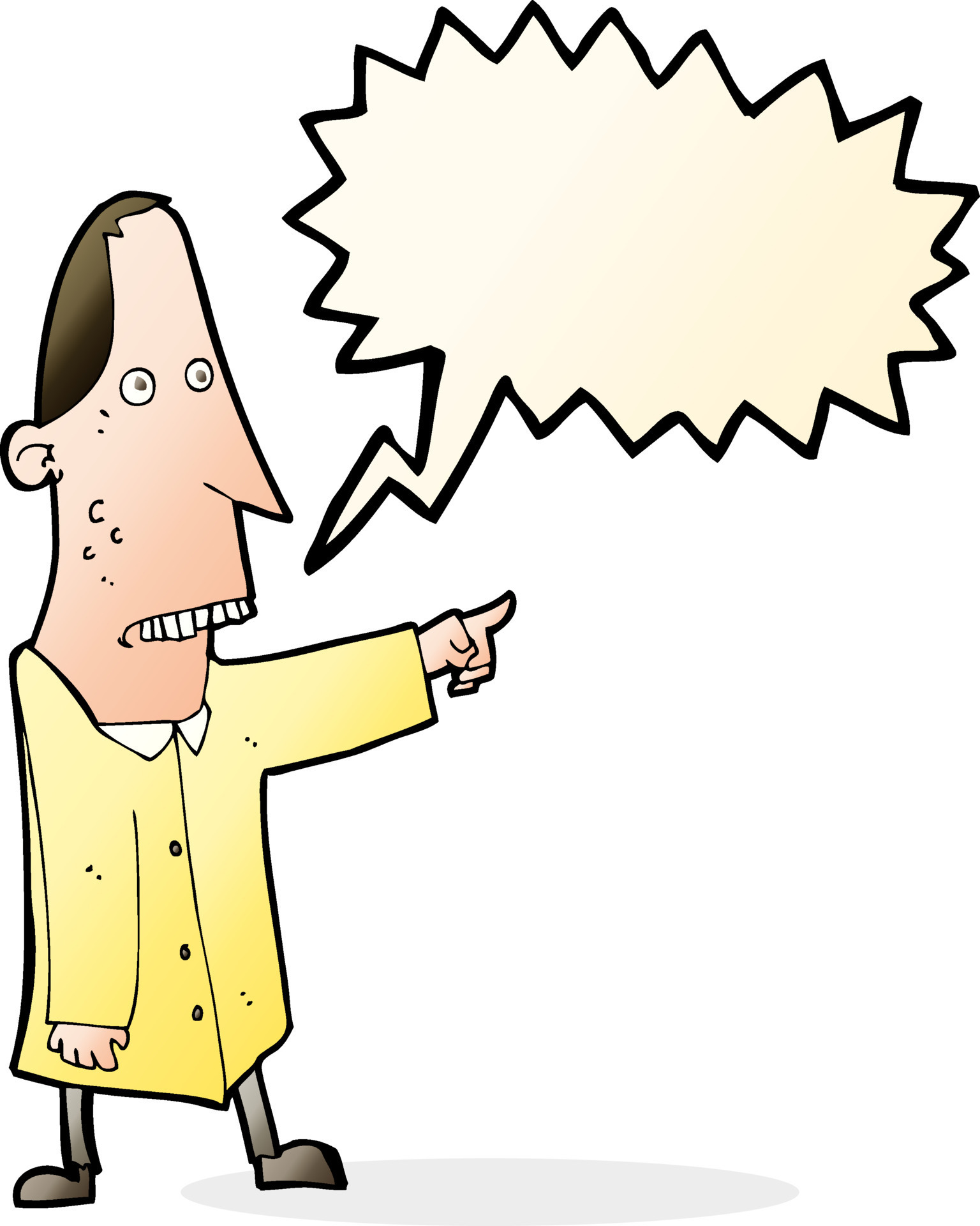 cartoon ugly man pointing with speech bubble 12316452 Vector Art at Vecteezy