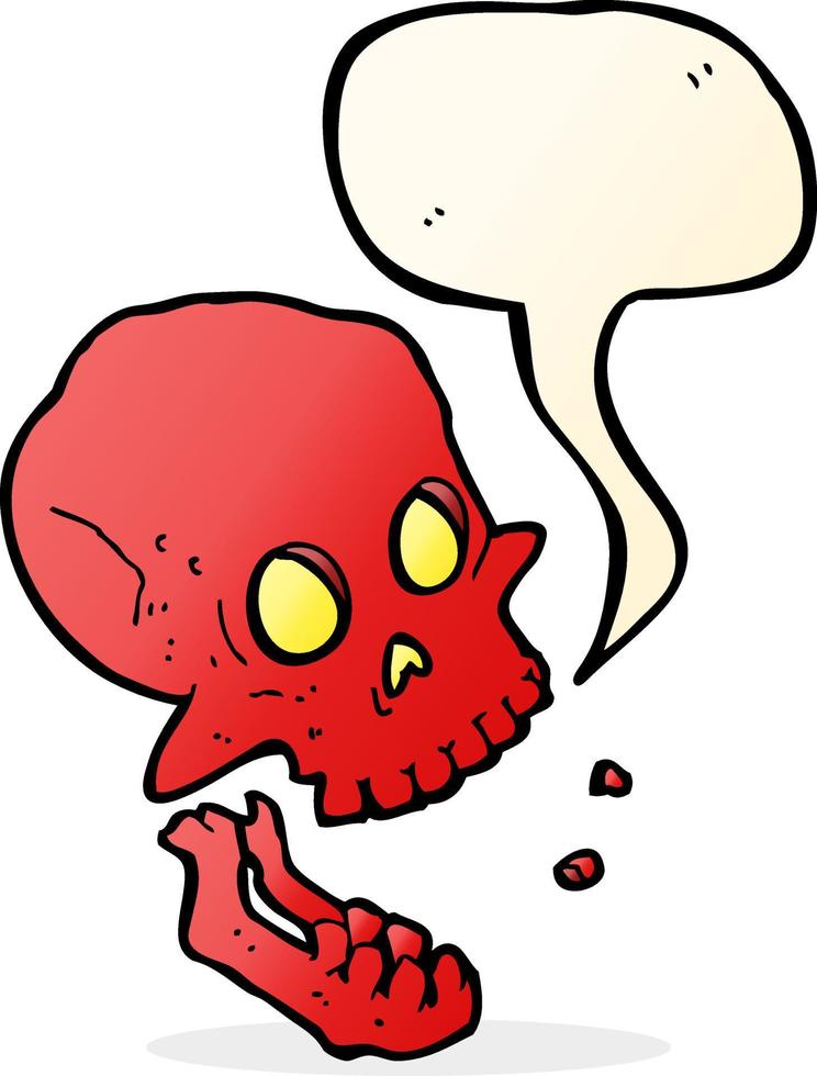cartoon laughing skull with speech bubble vector