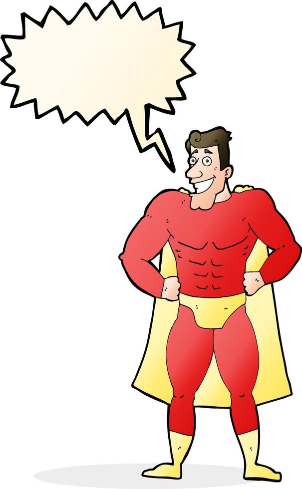 cartoon superhero with speech bubble vector