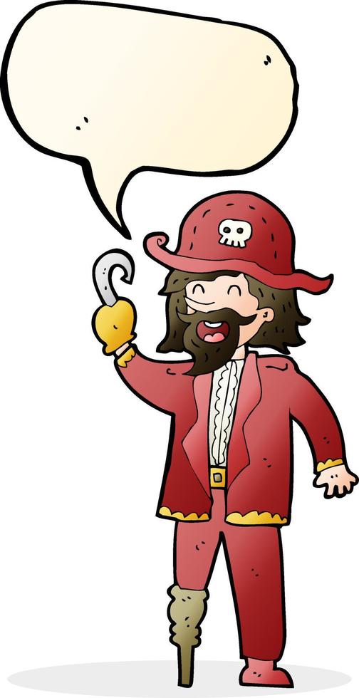 cartoon pirate captain with speech bubble vector