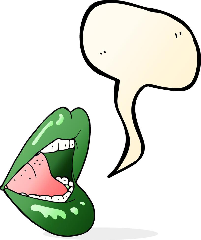 cartoon halloween mouth with speech bubble vector