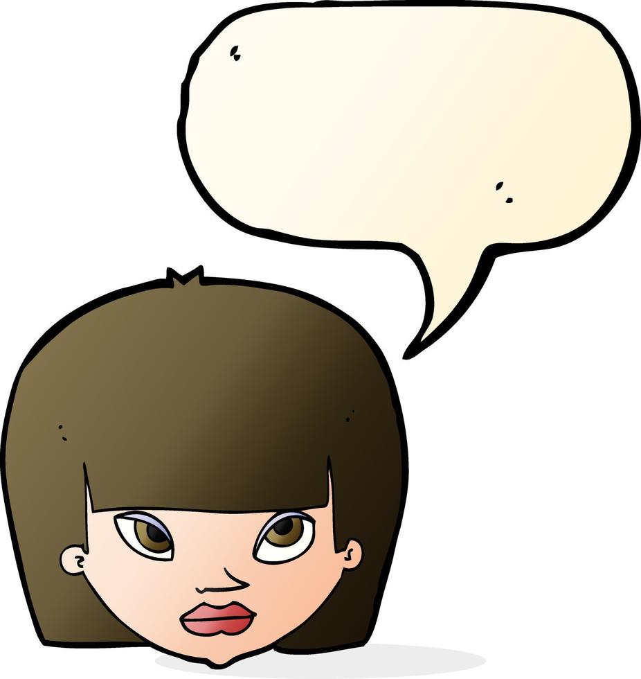 cartoon annoyed woman with speech bubble vector