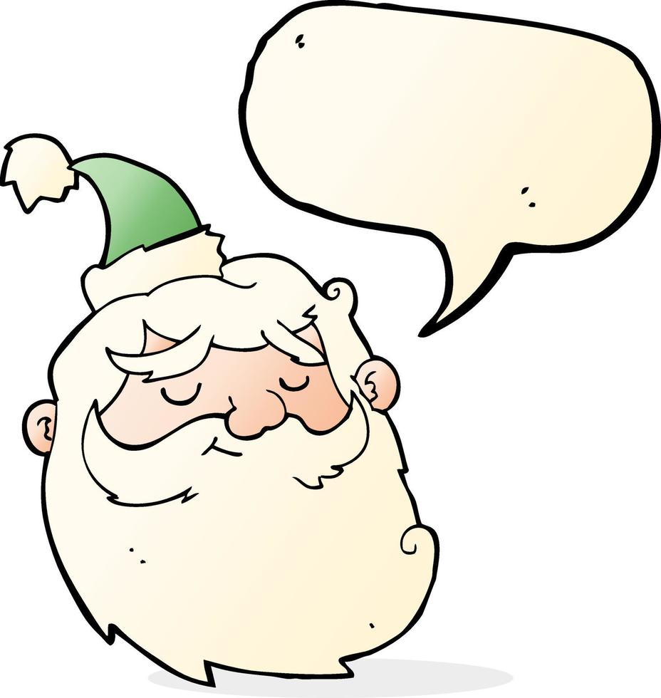 cartoon santa claus face with speech bubble vector