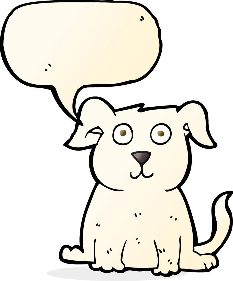 cartoon happy dog with speech bubble vector