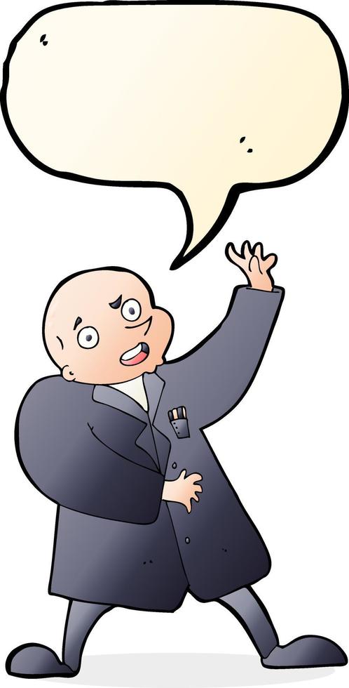 cartoon mad scientist with speech bubble vector