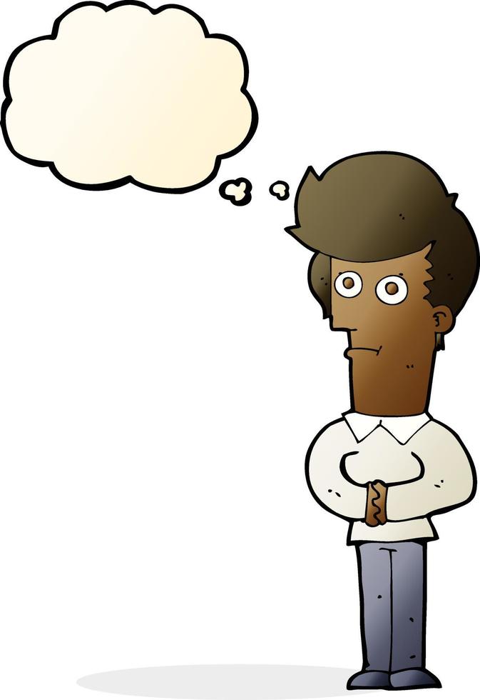 cartoon man staring with thought bubble vector