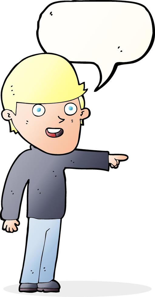 cartoon pointing man with speech bubble vector