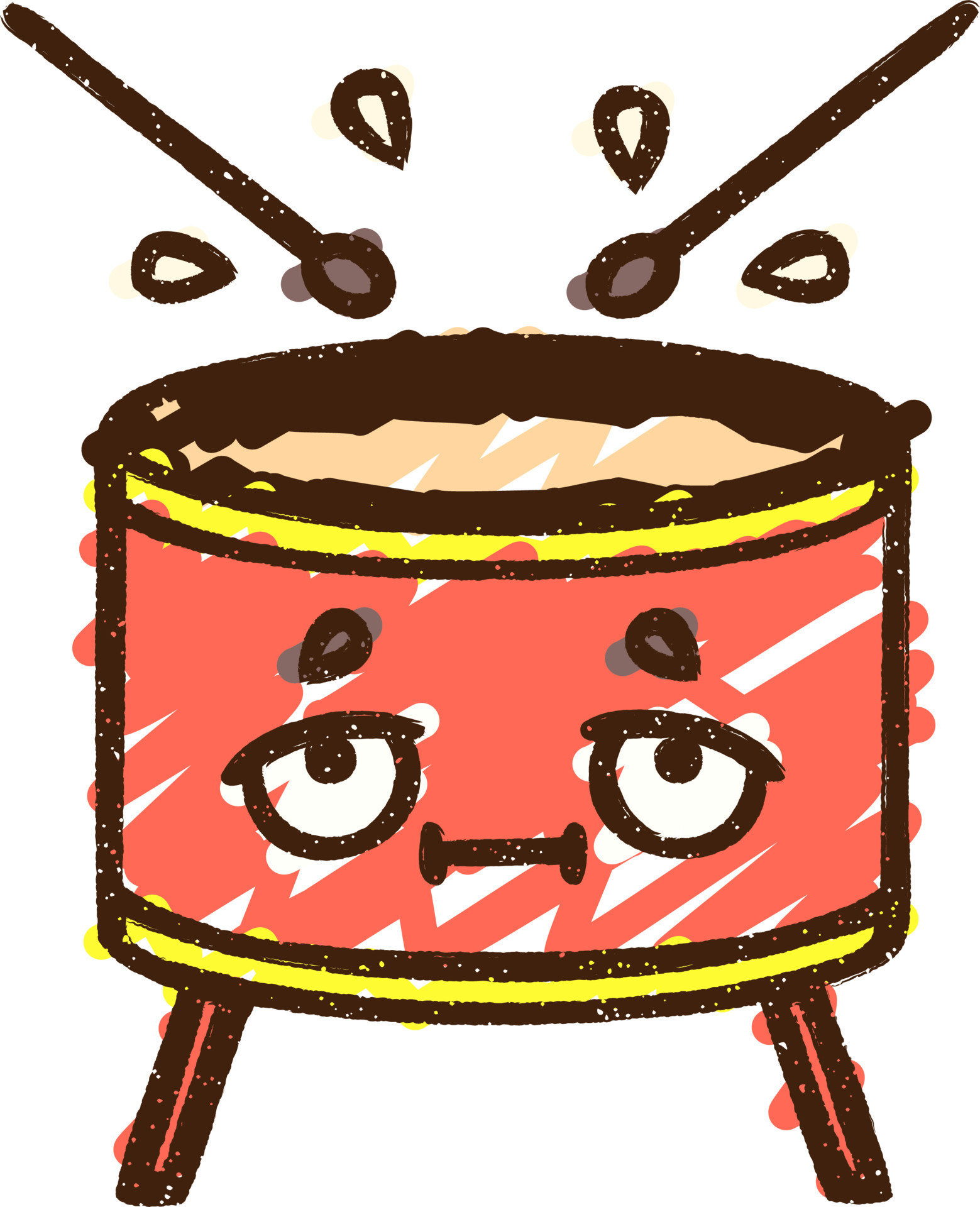 Beating Drum Chalk Drawing 12316764 Vector Art at Vecteezy