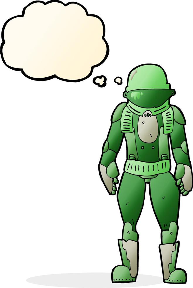 cartoon astronaut with thought bubble vector