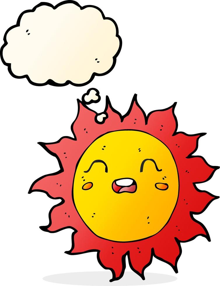cartoon sun with thought bubble vector