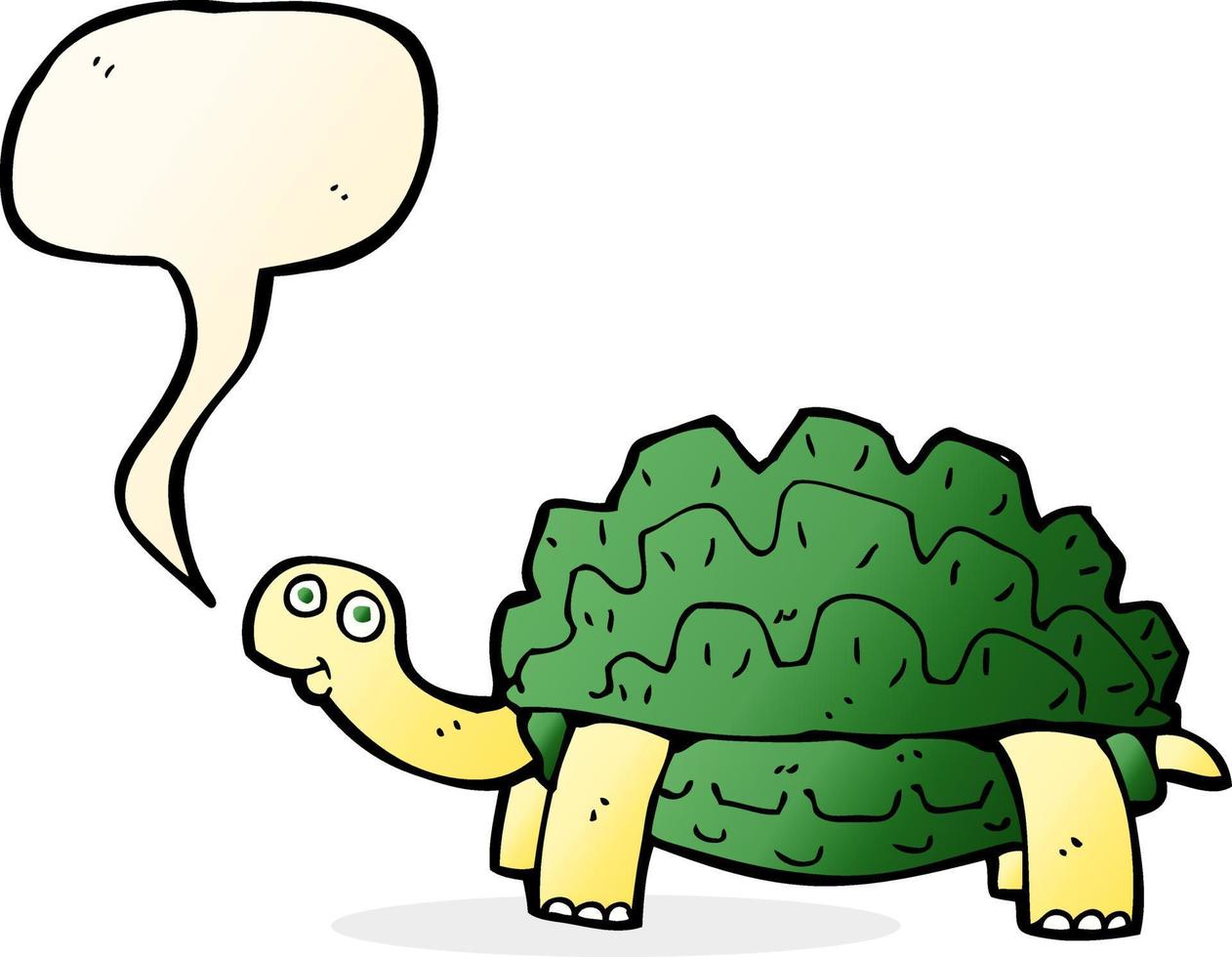 cartoon tortoise with speech bubble vector