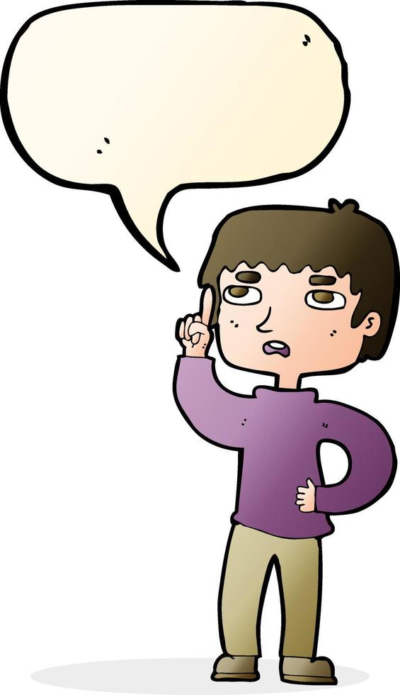 cartoon boy with question with speech bubble vector