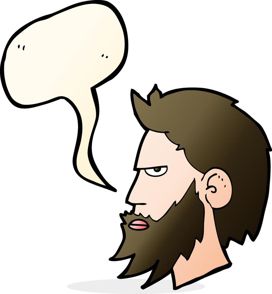 cartoon man with beard with speech bubble vector