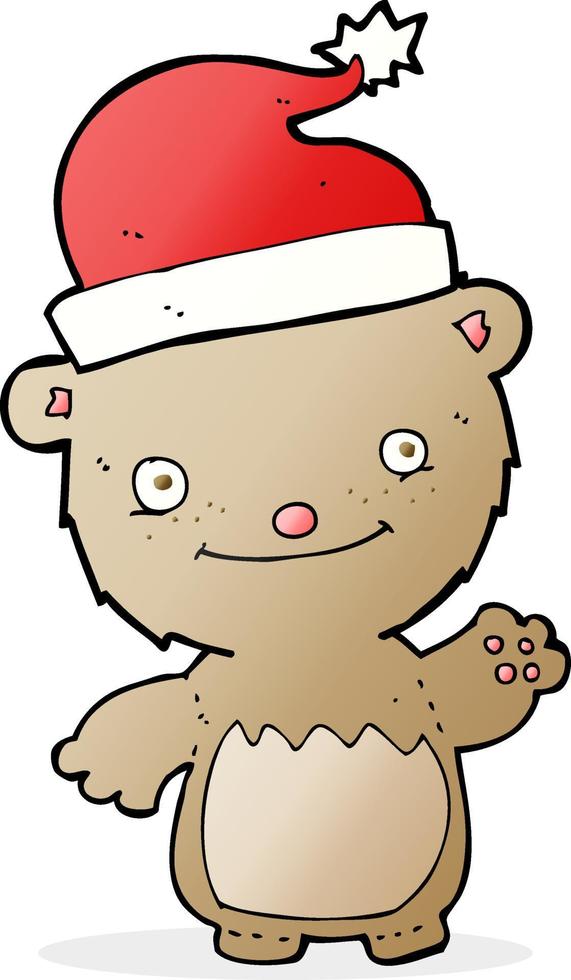 cartoon christmas teddy bear vector