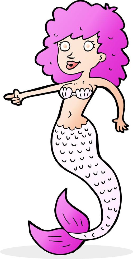 sirena rosa de dibujos animados vector