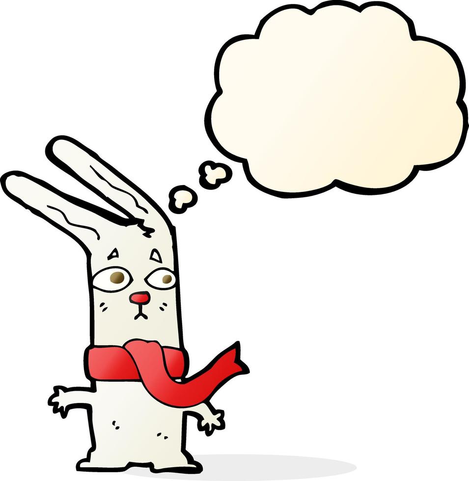 cartoon rabbit with thought bubble vector