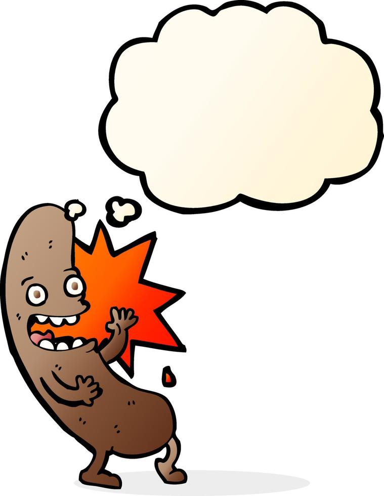 cartoon sausage with thought bubble vector