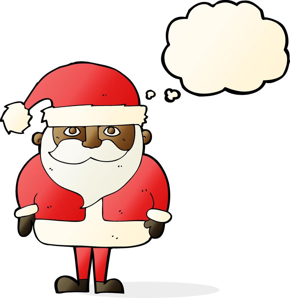 cartoon santa claus with thought bubble vector