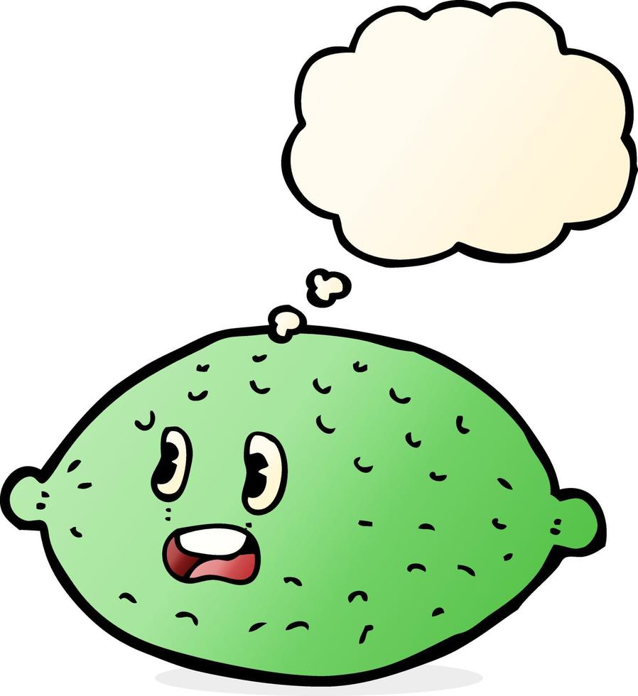 cartoon lime with thought bubble vector