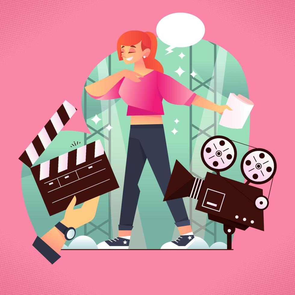 Actress Plays A Role vector