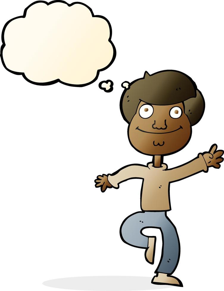 cartoon dancing man with thought bubble vector