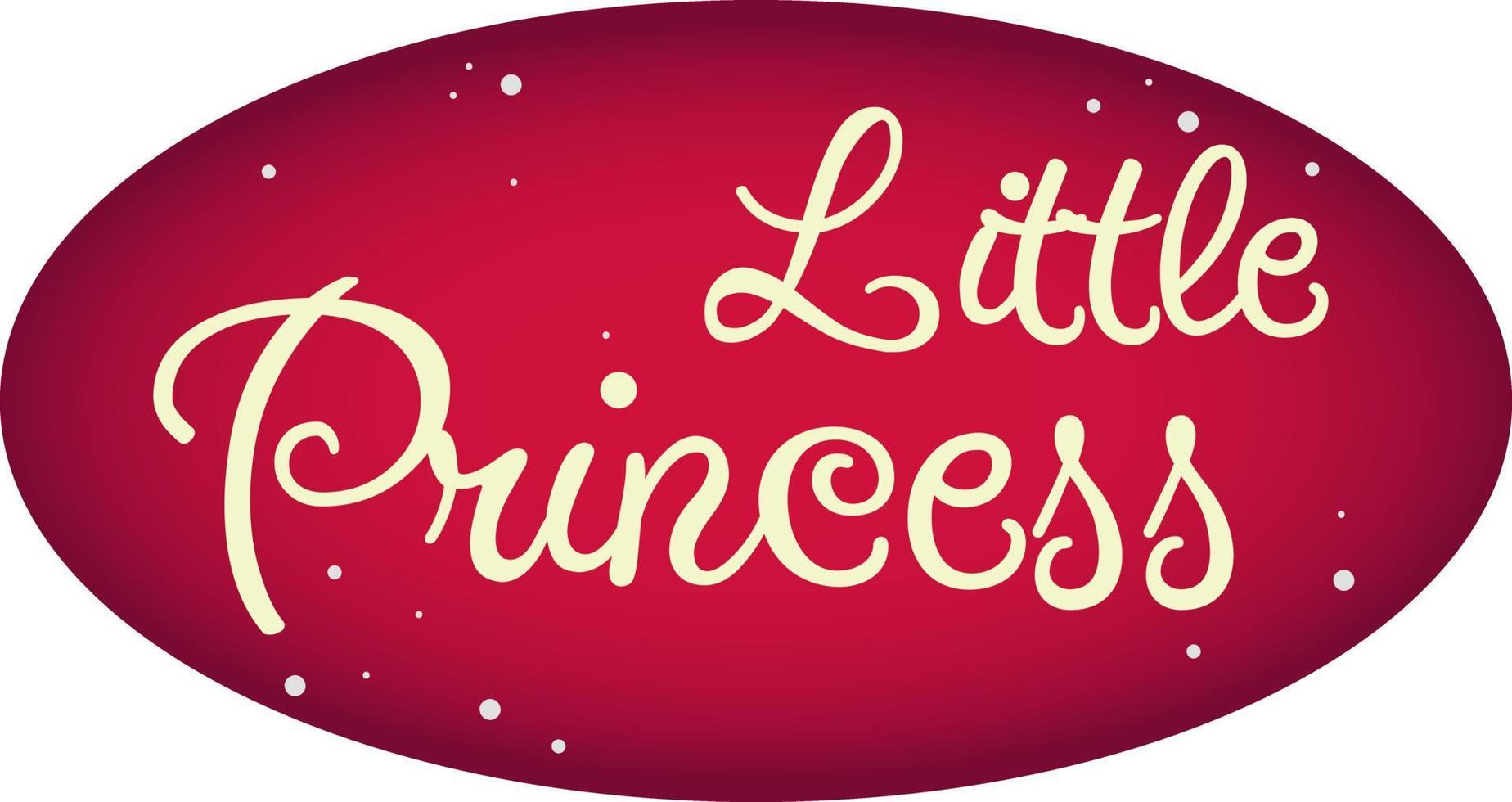 Sticker, little Princess badge for girls with sequins pink vector