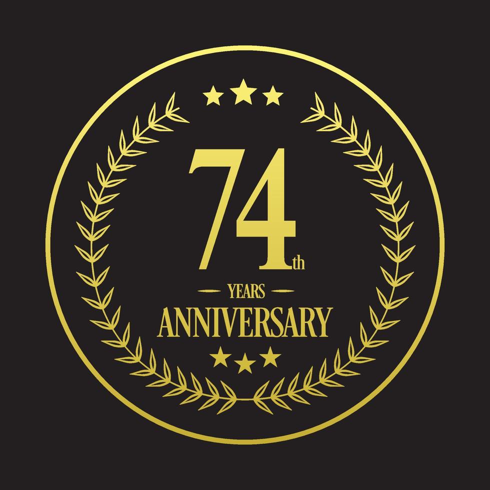 Luxury 74th anniversary Logo illustration vector.Free vector illustration Free Vector