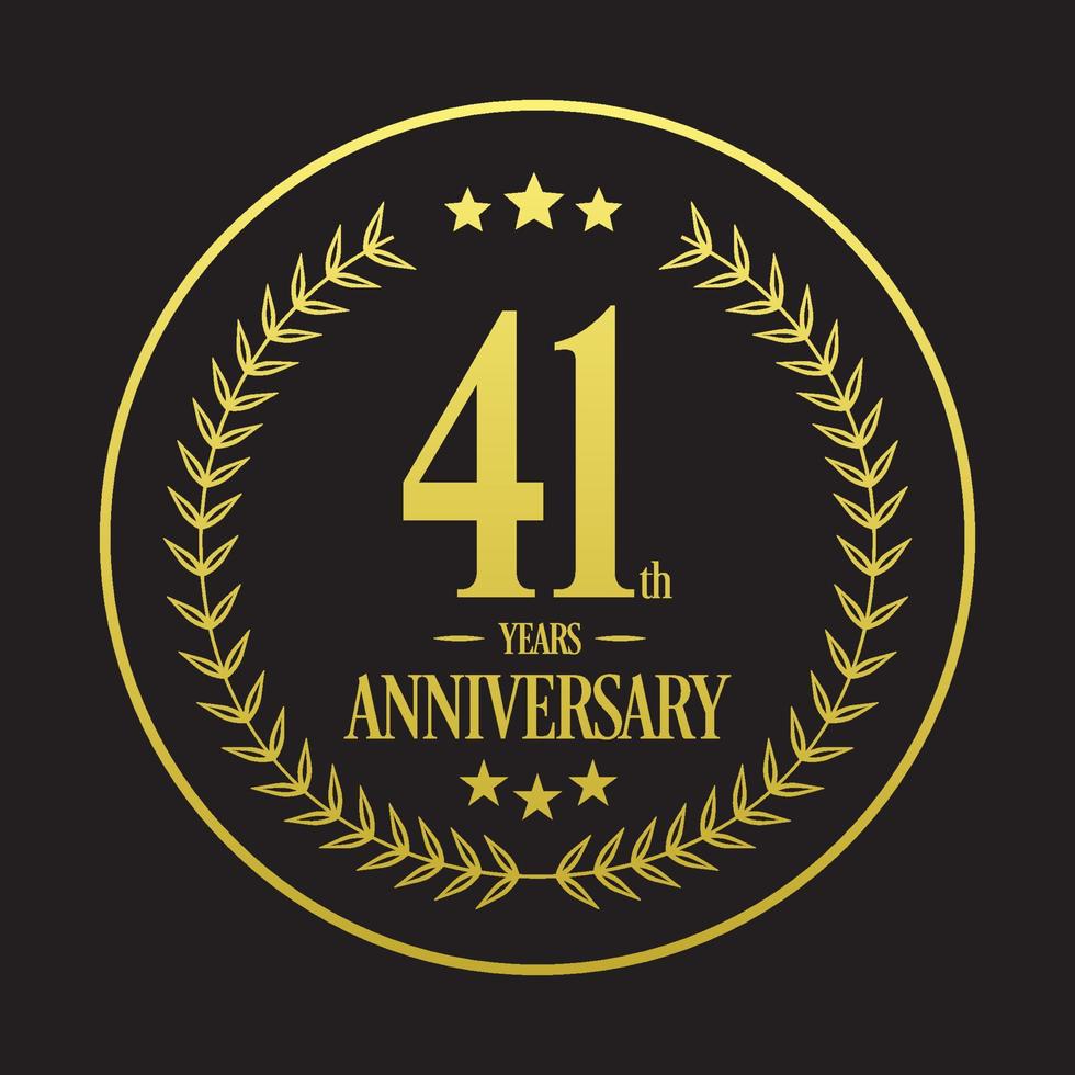 Vector de ilustración de logotipo de 41 aniversario de lujo. Ilustración de vector libre vector gratis