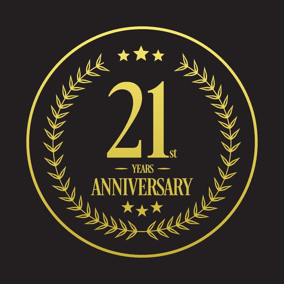 Luxury 21st anniversary Logo illustration vector.Free vector illustration Free Vector