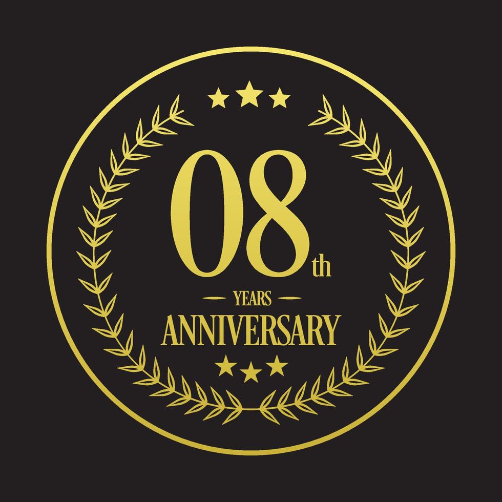 Luxury 8th anniversary Logo illustration vector.Free vector illustration Free Vector